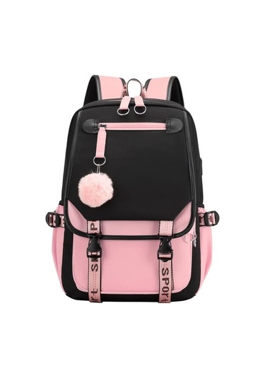 Zyzqstore Kız Çocuk Okul Sırt Çantası, Ortaokul, Usb Şarj, Siyah B Model Siyah