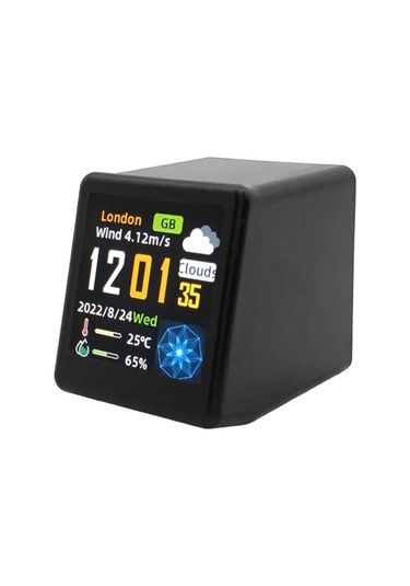 Aubyhe Akıllı Wifi Meteoroloji İstasyonu - Renkli Ips Ekranlı Çok Fonksiyonlu Dijital Saat Sıcaklık/nem/hava Durumu