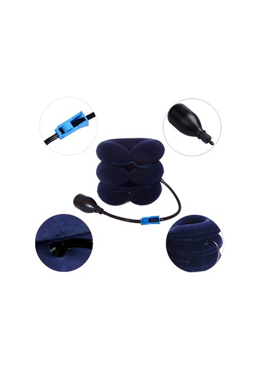 Youtek Evde Kullanan Trikatlı Lastikli Boyun Traksiyonu Cihazı - Kolay Şişirilebilir, Kasları Rafetlendirir, Kahverengi