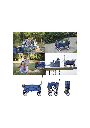 Katlanır 4 Tekerlekli Kamp Plaj Arabası Taşıma  Arabası Aa003