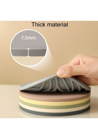 Sones Ev Yuvarlak Isı Yalıtım Matları Mutfak Yüksek Sıcaklığa Dayanıklı Silikon Ped, Renk: Tencere Ped Yeşil Diğer