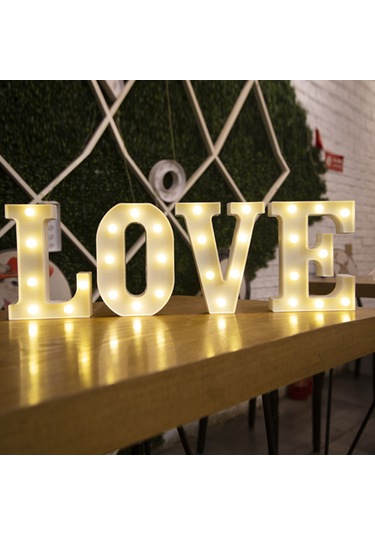 Ruicoo Pvc Led Harf Lambası - Sıcak Beyaz Işık, Ip54 Su Geçirmez, 2 Aa Pil İle Çalışır Piller Dahil Değil Diğer