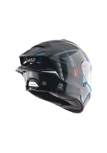 Axor Brutale Kryptıc Full Face Kapalı Kask Parlak Mavi - Siyah