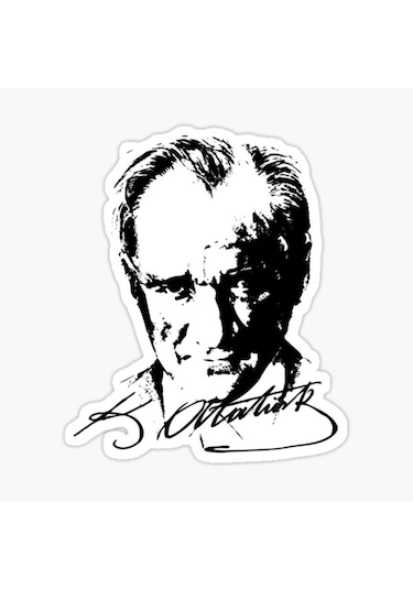 Gazi Mustafa Kemal Atatürk Araba Oto Sticker 20Cm