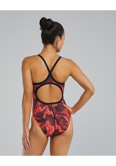 Tyr Durafast Elite Women's Diamondfit Swimsuit - Waveform Kırmızı