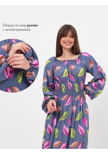 Keyem Büyük Beden Uzun Kollu Elbise 162093809 Açık Mavi