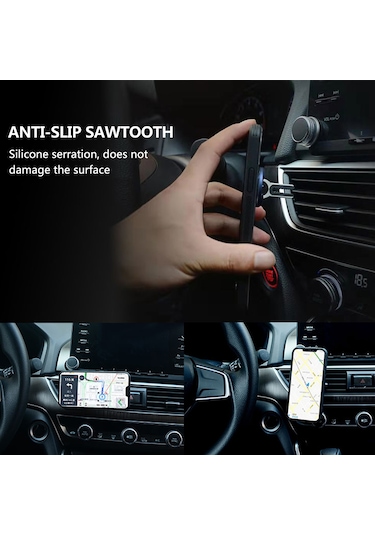 Geeroyoo Araç Hava Çıkışı İçin 360 Dönebilen Çok Amaçlı Telefon Tutucu - Gül Kırmızısı