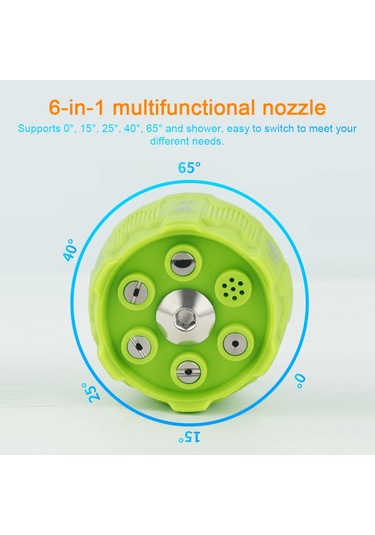 Springsun 6 Fonksiyonlu Yüksek Basınçlı Nozul - Hızlı Bağlantılı Araç, Ev, Bahçe Temizlik & Sulama