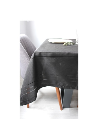 Dertsiz Leke Tutmaz 160x220 Ebat Kumaş Masa Örtüsü 7001-clbr Siyah