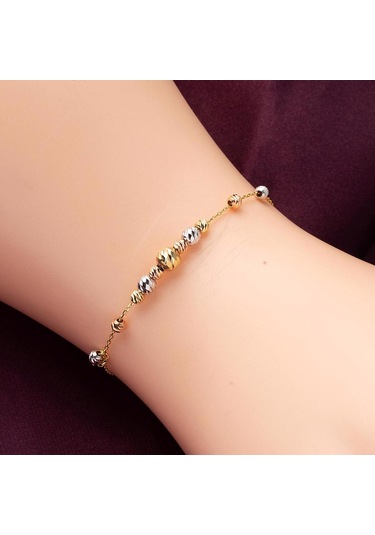 Bilezikci 14 Ayar Altın Dorika Toplu Bileklik 14VRST71-BL Sarı Altın