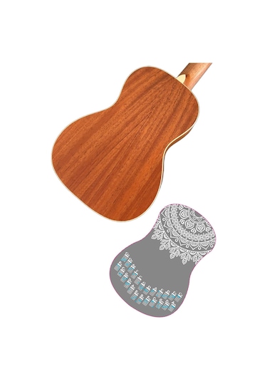 ukulele akor cetveli tablosu sticker etiketi BARİTON-TENOR-KONSE