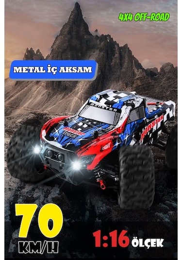 70km Hız Yapan Rc Araba Fırçasız Motor Metal Alaşım 2.4ghz Uzaktan Kumandalı Araba Rc Araç Karışık