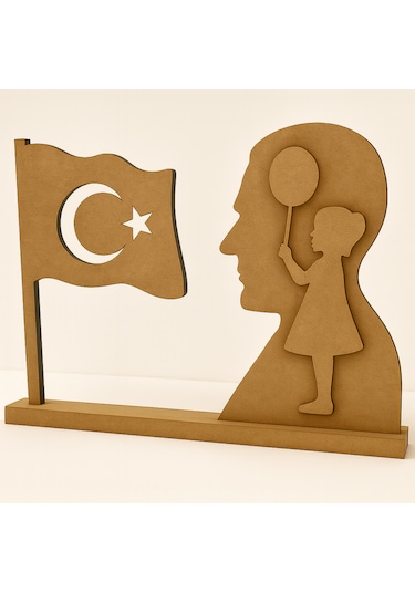 10 Kasım Atatürk Türk Bayrağı Ahşap Oyuncak Boyama Etkinlik Aktivite 10 Adet