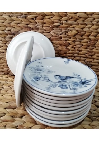 Güral Porselen Kuş Model 19 Cm 12 Adet Pasta Tabak