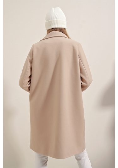 Bigdart 9085 Kaşe Kadın Kaban Bej