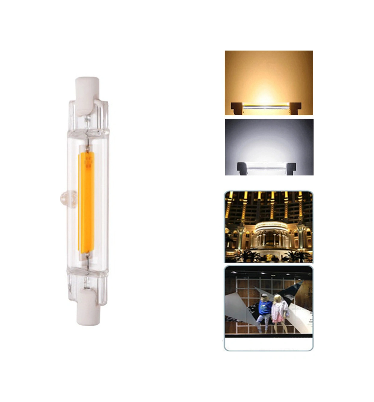 Youmex R7s Cob Led Ampul Cam Boru 78mm 110v Halojen Işık Yerine 2500-3200k Sıcak Işık Enerji Tasarruflu Ev Aydınlatma