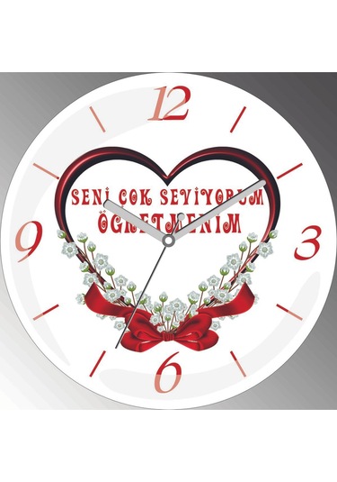 En Çok Satılan Öğretmenler Günü Çap 30cm Sessiz Akar Bombeli Gerçek Cam Duvar Saati Siyah