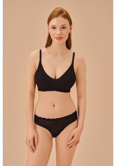 Suwen Invisible Soft Dantteli Sütyen Sw5986012 Siyah