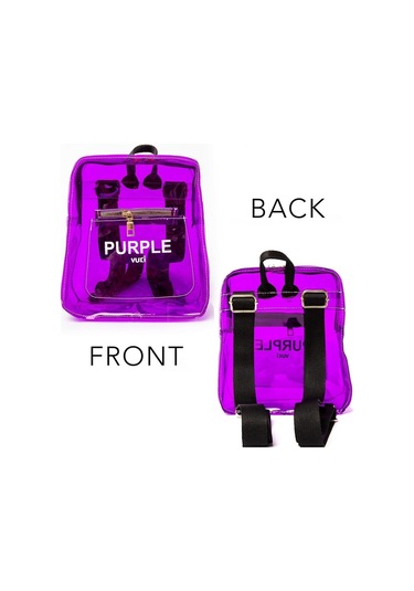 Renkli Şeffaf Mini Sırt Çantası Mor