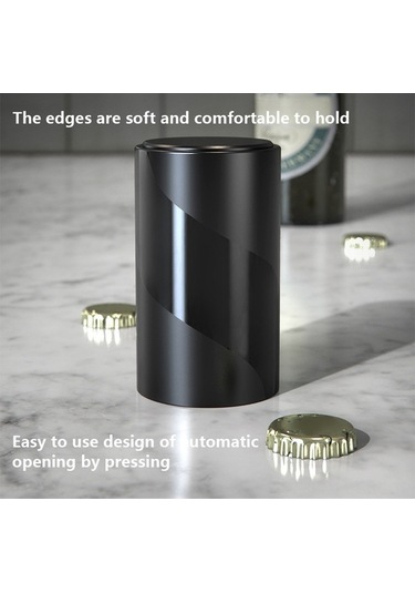 Ulzyvf Pratik Şişe Açacağı - Kolay Kullanım Siyah Bira, Şarap Ve Soda Kapakları İçin Siyah