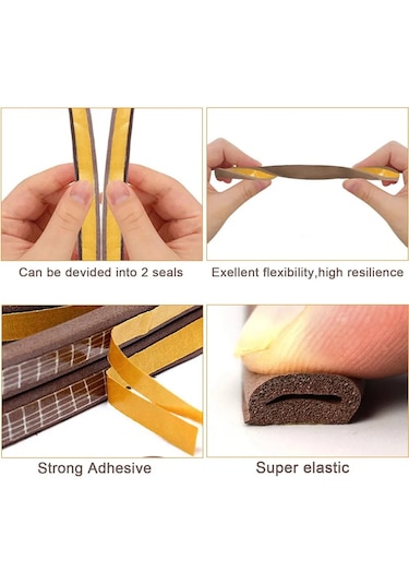 Kapı Yalıtım Conta Şerit Bant Kendinden Yapışkanlı Akustik Kauçuk Köpük Yalıtım Grey P Diğer