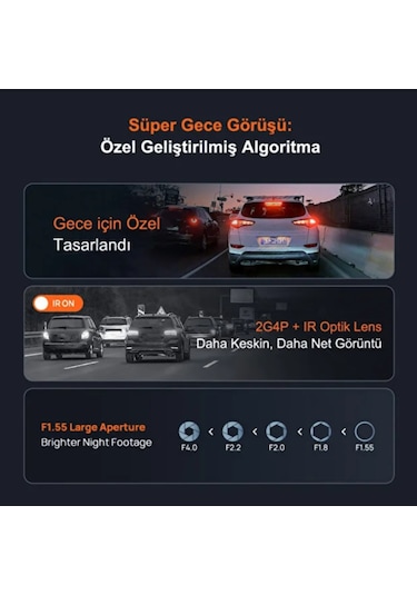 70mai Araç Kamerası A800se Ön Kamera + Rc22 Arka Kamera Set 4k Ultra Hd