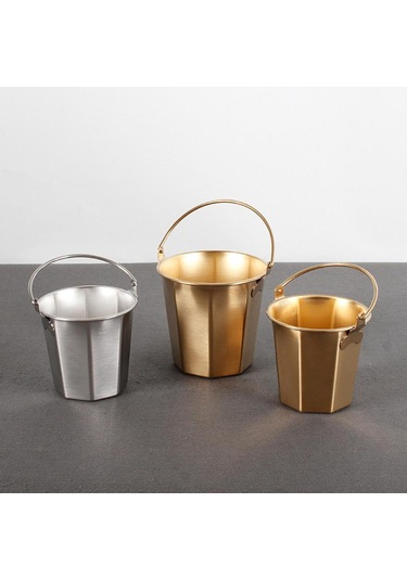 Homyl Şampanya Restoran Barı Için Buz Kovası Hafif İçecek Altın 1.1l