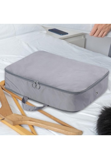 Homyl Yorgan Saklama Çantası Kendini Sıkıştırma Gri