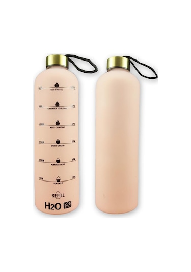 Digithome H2o Motivasyon Cam Matara Su Şişesi 1000 Cc Pembe - H2o87193 - Hyt