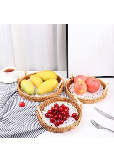 Suntek Gıda Meyve Tatlısı Depolama Için Dokuma Servis Tepsisi Büyük Tepsi Diğer