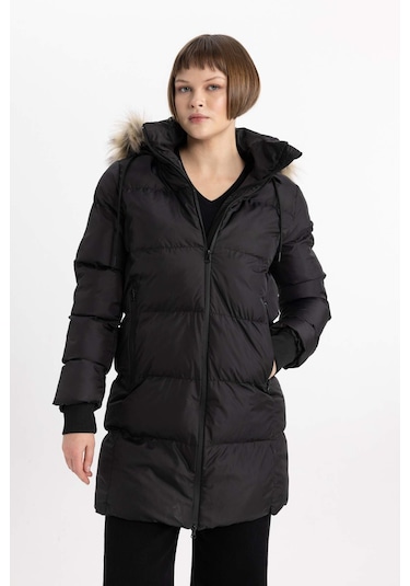 DeFacto Su İtici Şişme Uzun Mont Parka Rüzgar Geçirmez Fermuarlı Suni Kürk Çıkarılabilir Kapüşonlu A4105AX24SPBK27 Siyah DeFacto Su İtici Şişme Uzun Mont Parka Rüzgar Geçirmez Fermuarlı Suni Kürk Çıkarılabilir Kapüşonlu A4105AX24SPBK27 Siyah