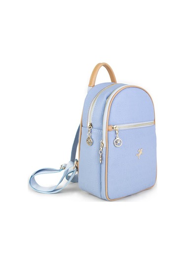 Nas Bag Kadın Sırt Çantası Mavi Camel Gofraj Çok Renkli