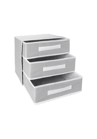 Üç Bölmeli Çekmece - Gri 4881 Çok Renkli