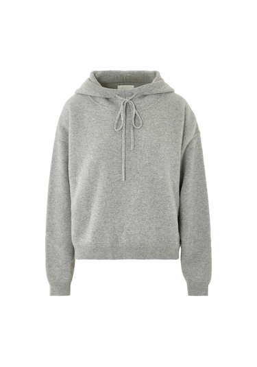 Loulou Studio Lüks Kaşmir Örgü Kapüşonlu Sweatshirt - Gri