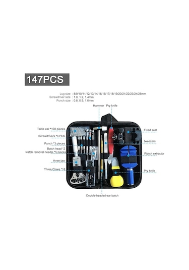 Ebitda 147 Parça Saat Tamir Seti, Saat Arka Kapak Açıcı, Pil Değiştirme Aracı, Profesyonel Saatçi Kiti