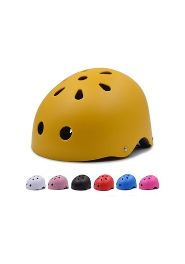 Yetişkin Çocuk Kaykay Kask Açık Spor Kayak Bisiklet Paten Kask Çok Renkli