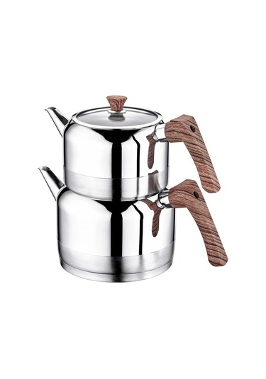 Evimsaray Doğa Aile Boy Çaydanlık Takımı Ahşap