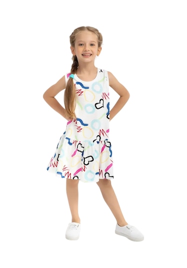Kız Çocuk Elbise Rp2789-3 KREM