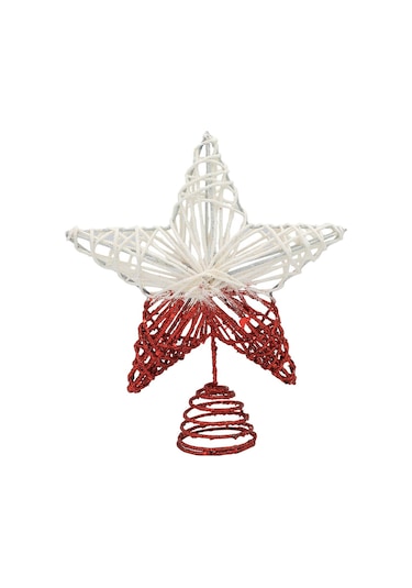 Suntek Ağacı Topper İç Mekan Kullanımı Işıklı Yılbaşı Süsleme Kırmızı 20 CM