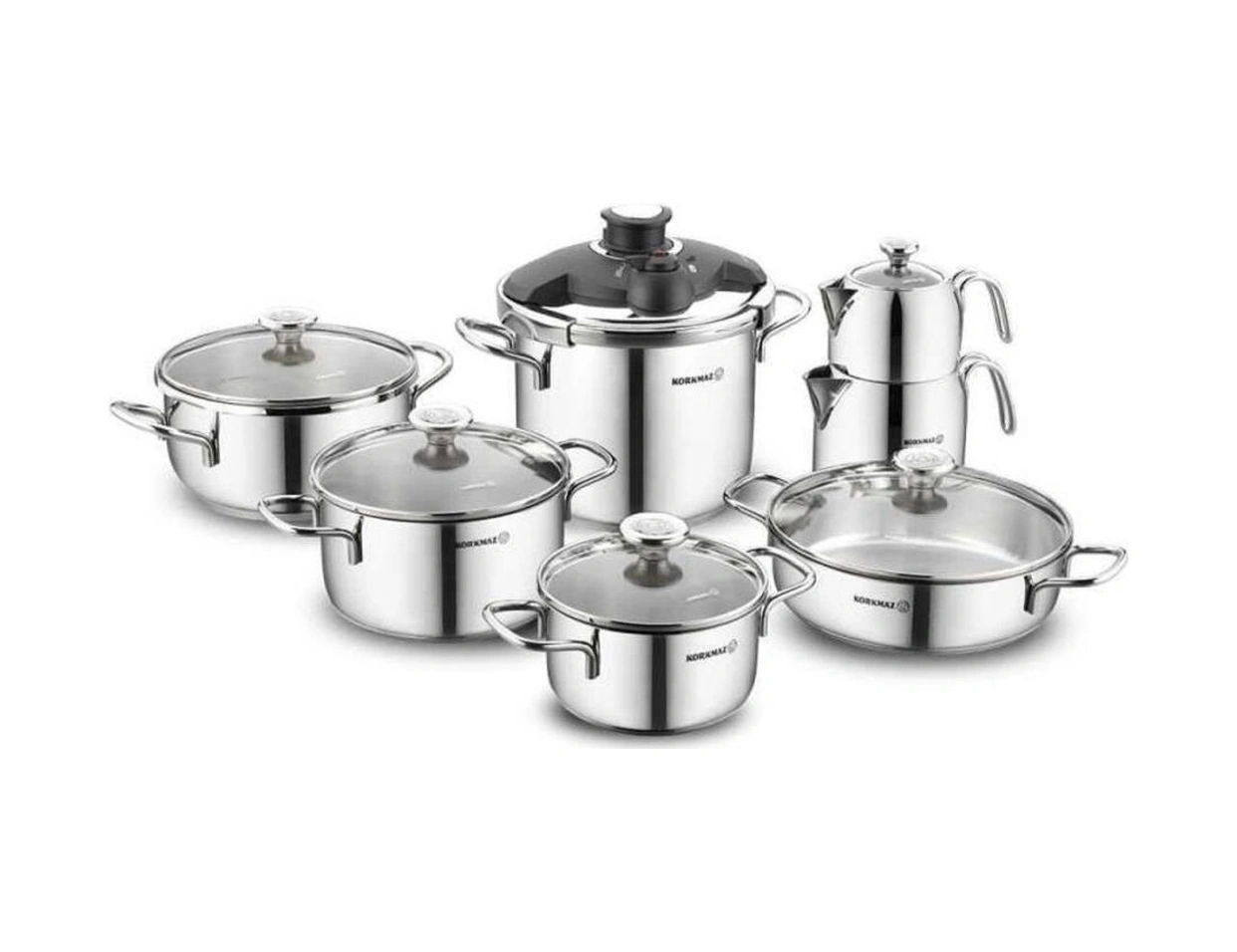 Korkmaz Alia 14 Parça Hiper Set A1709 Gri