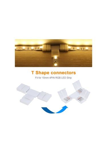 Neevoyu Rgb Led Işık Şeridi Bağlantı Seti - L Ve T Tipi, İki Yönlü Kablolu, Kaynaklama Gerektirmeyen Kilitli Bağlayıcılar