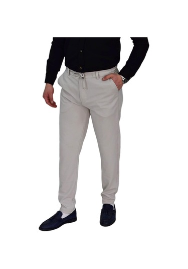 Erkek Beli Lastikli Jogger Pantolon Regular Fit Bgl-st04328 Taş