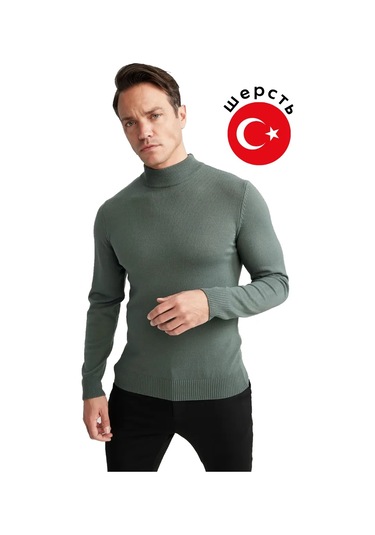 Sergio Tex Boğazı Olmayan Sıcak Kazak 51340927 Koyu Zeytin Yeşili