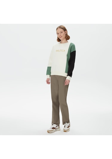 Nautica Nautıca Kadın Yeşil Relaxed Fıt Uzun Kollu Sweatshırt Düz 37k154t Yeşil