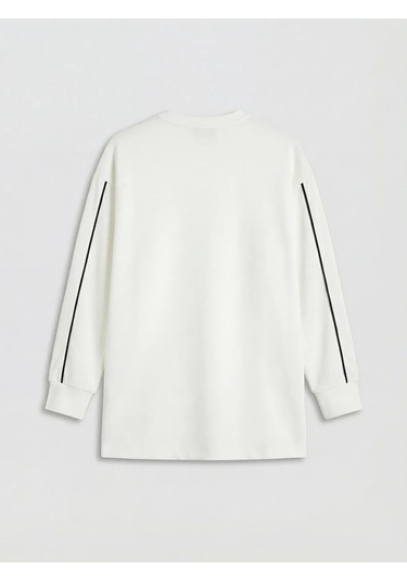 Lc Waikiki Beyaz Bisiklet Yaka Soft Touch Kadın Sweatshirt