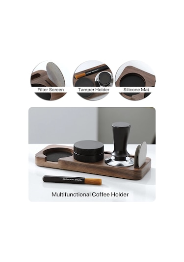 Dinosaurs Kahve Sabotaj Mat İstasyonu Standı Portafilter Tutucu Destek Tabanı Rafı Ceviz Ahşap 51mm/53mm Aksesuarlar Barista İçin Diğer