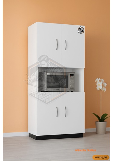 Tamamı Mdf 4 Kapaklı Mikrodalga/mini Fırın Dolabı Çok Amaçlı Mutf