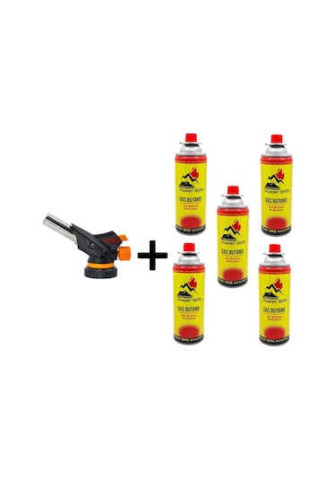 Campıng Tıme Çakmaklı Pürmüz Touch Set 5 Adet Bütan Propan Kamp Siyah