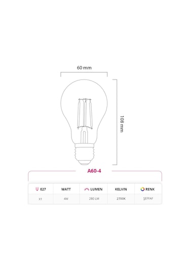 4w 220v E27 Rustik A60 Led Ampul A60-4 10'lu Paket 10'lu Sarı Işık E27 Rustik Ampul 4 Watt Yok A'dan