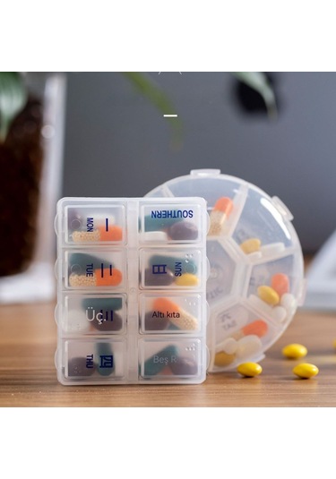 Yeiuyi7 Bir Haftalık Hap Kutusu Tablet Ayırıcı 3 Set Beyaz